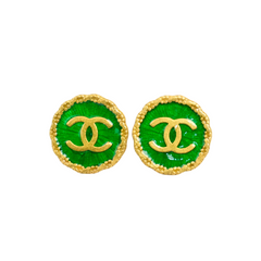 CHANEL Button Coco Mark Earrings