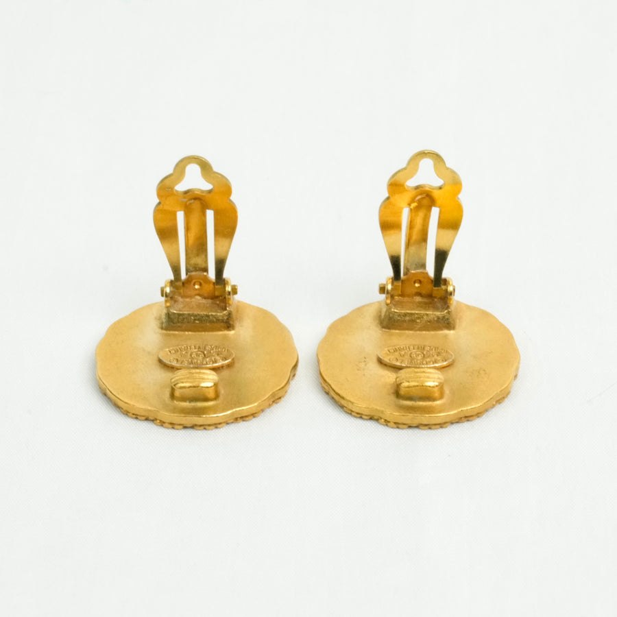 CHANEL Button Coco Mark Earrings