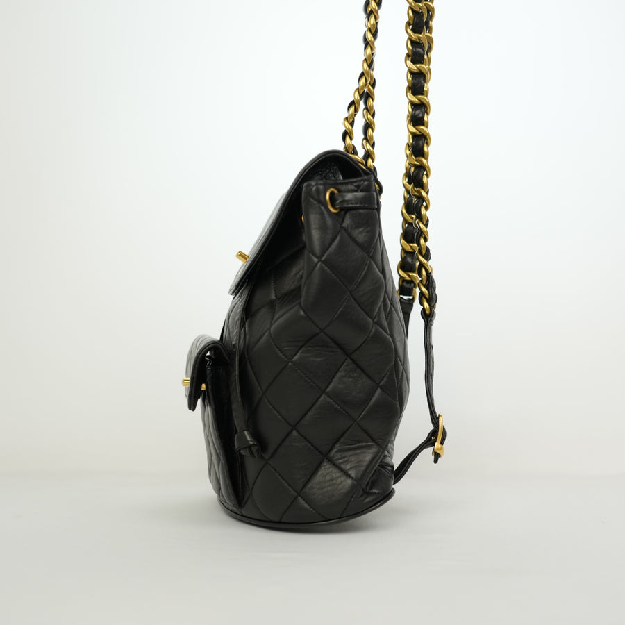 CHANEL 1994-1996 Matelassé Rucksack with Emblem  Backpack