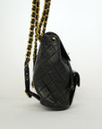 CHANEL 1994-1996 Matelassé Rucksack with Emblem  Backpack