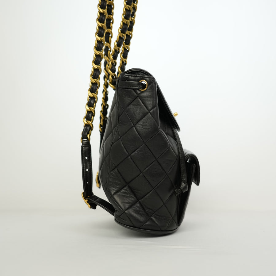 CHANEL 1994-1996 Matelassé Rucksack with Emblem  Backpack