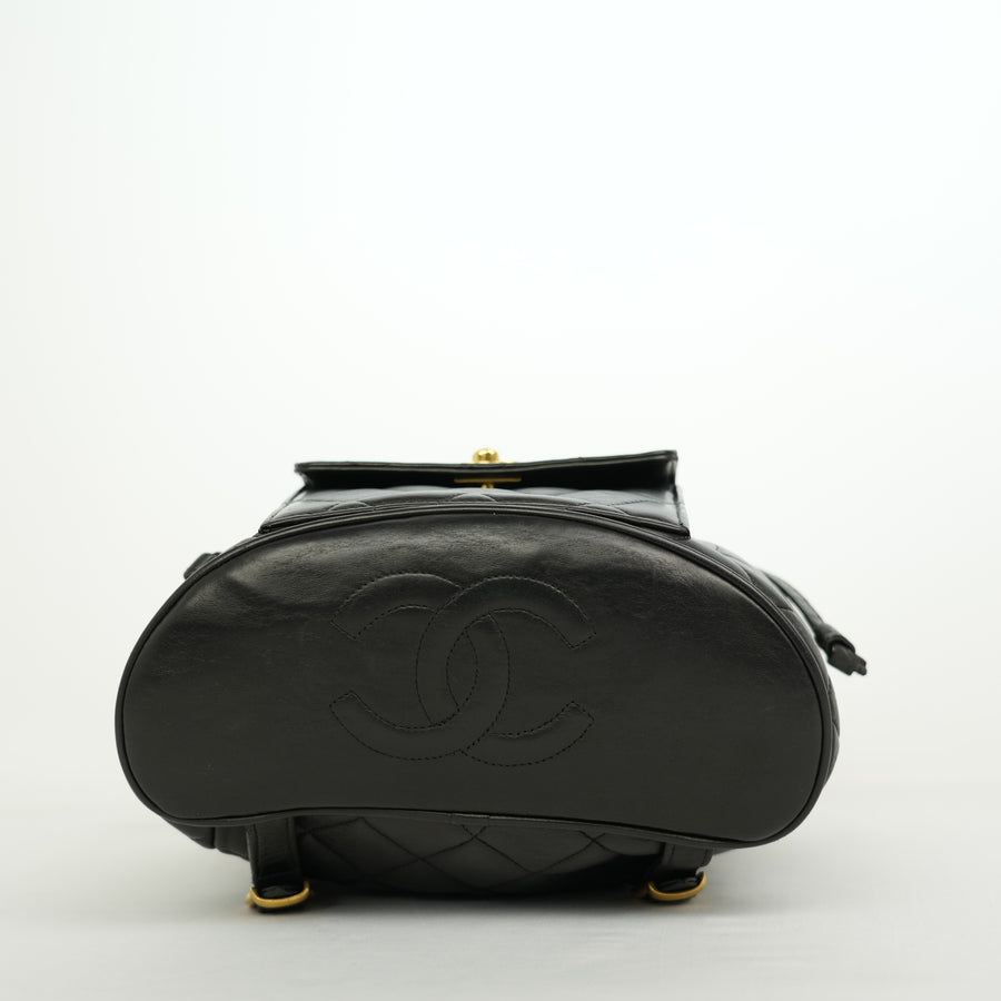 CHANEL 1994-1996 Matelassé Rucksack with Emblem  Backpack