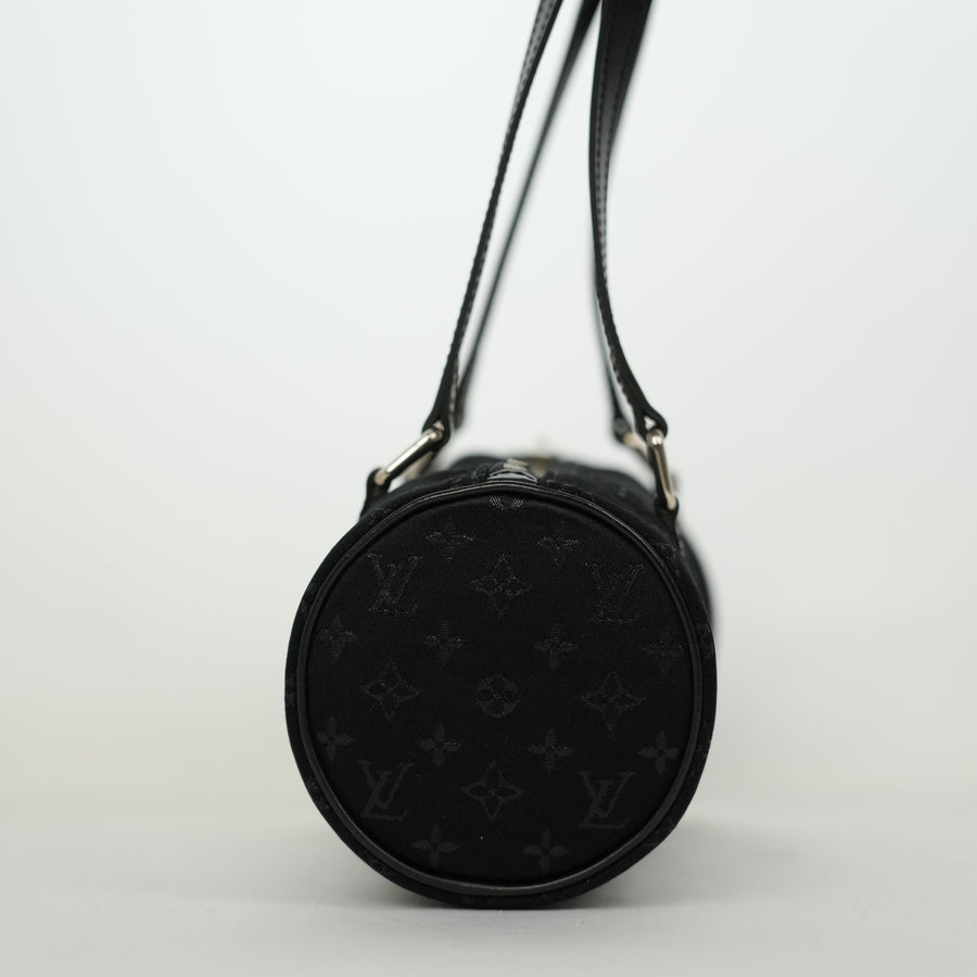 LOUIS VUITTON Monogram Little Papillon Satin Noir Handbag M92352