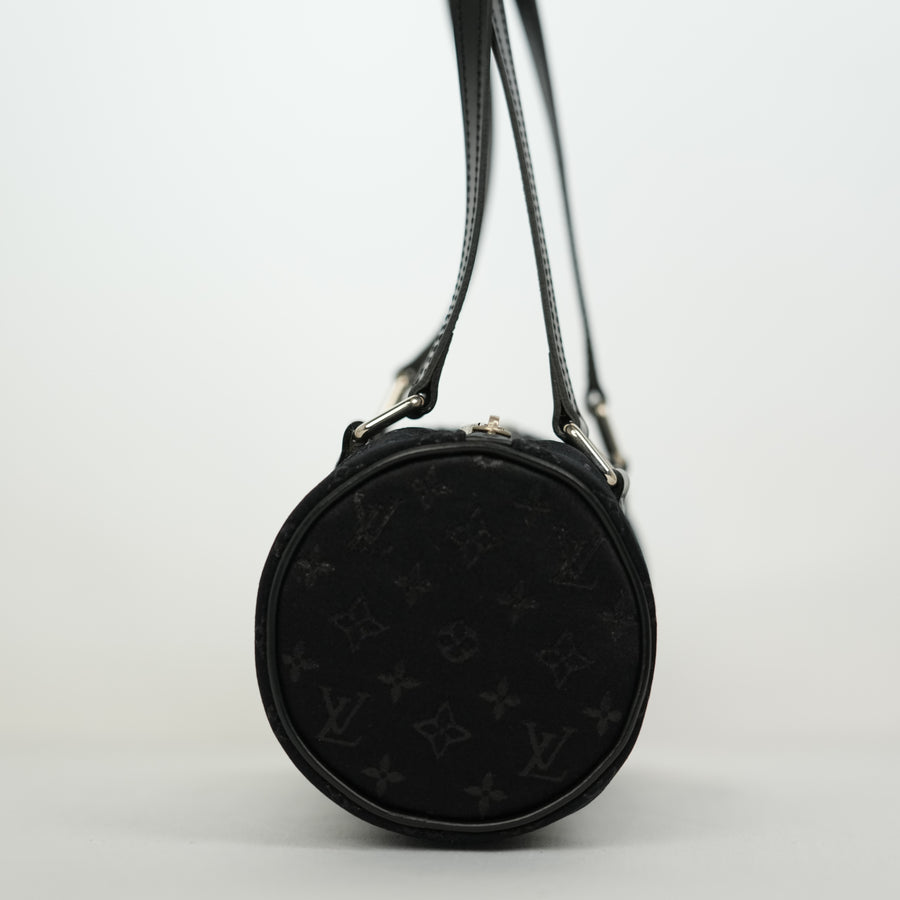 LOUIS VUITTON Monogram Little Papillon Satin Noir Handbag M92352