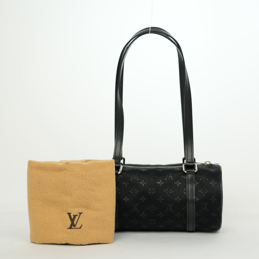 LOUIS VUITTON Monogram Little Papillon Satin Noir Handbag M92352