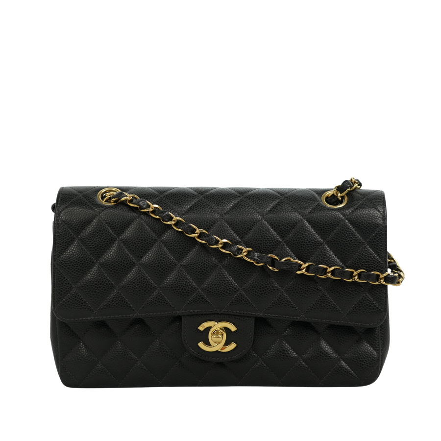 CHANEL 2004-2005 Matelassé 25W Chain Shoulder Bag in Caviar Skin