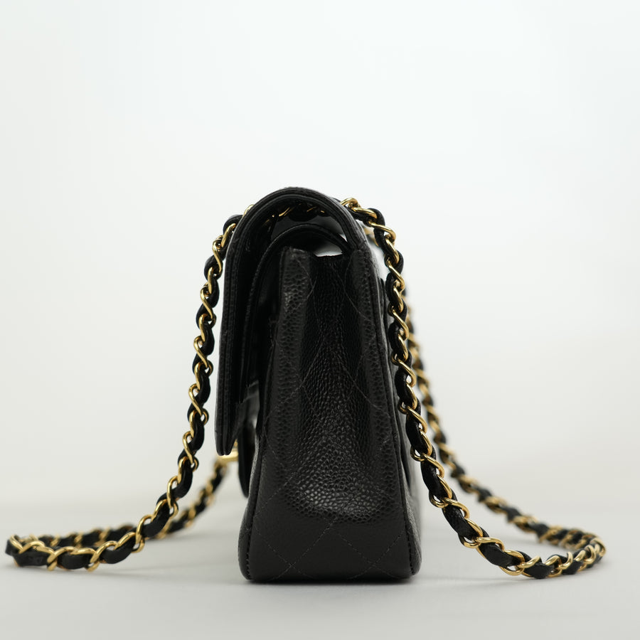 CHANEL 2004-2005 Matelassé 25W Chain Shoulder Bag in Caviar Skin