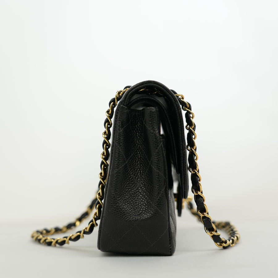 CHANEL 2004-2005 Matelassé 25W Chain Shoulder Bag in Caviar Skin