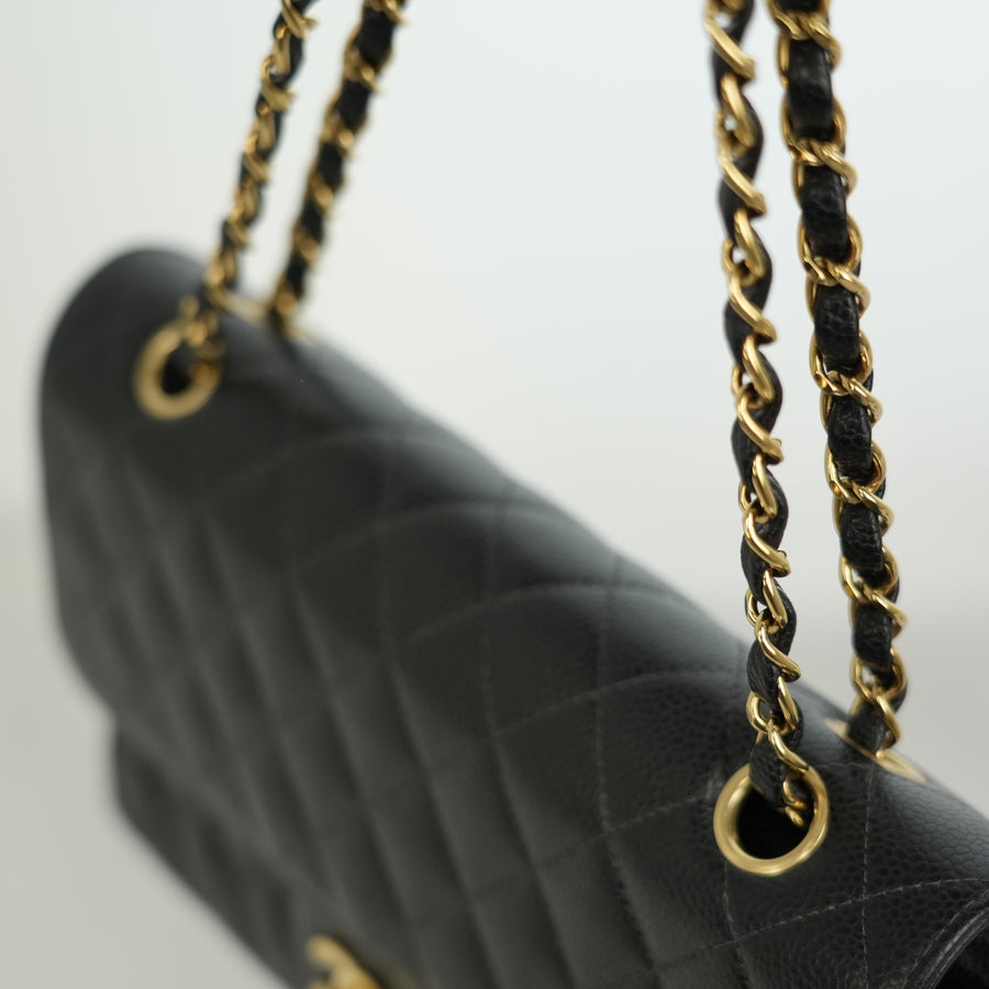 CHANEL 2004-2005 Matelassé 25W Chain Shoulder Bag in Caviar Skin