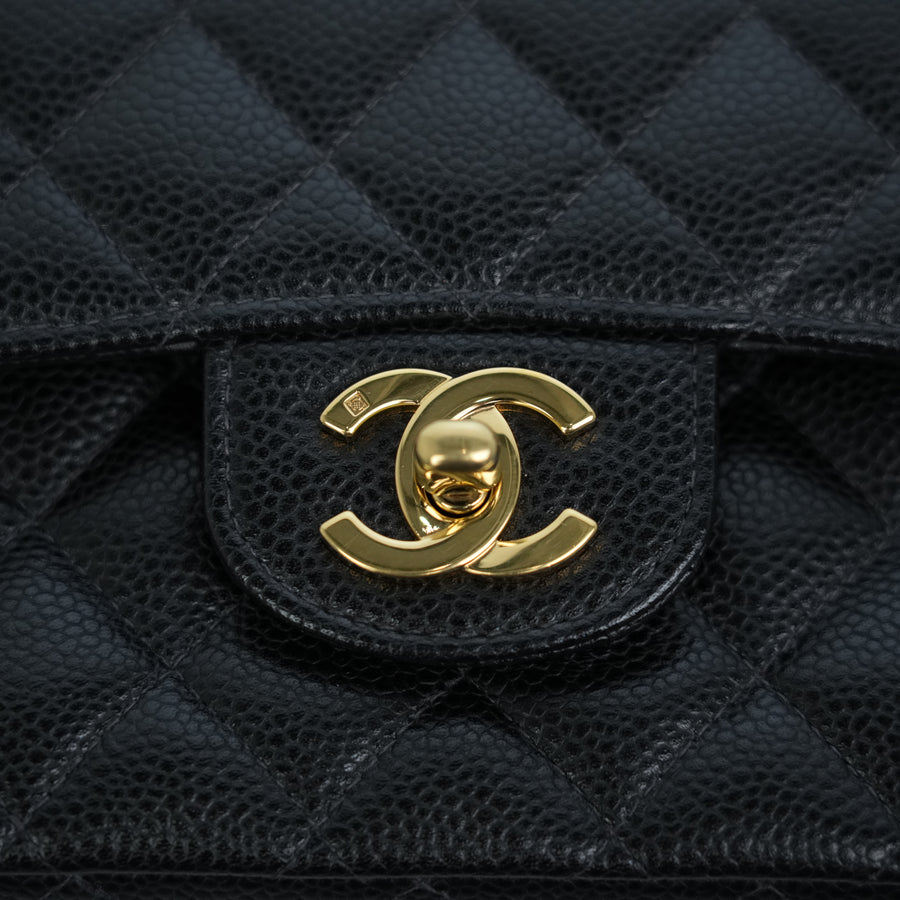 CHANEL 2004-2005 Matelassé 25W Chain Shoulder Bag in Caviar Skin