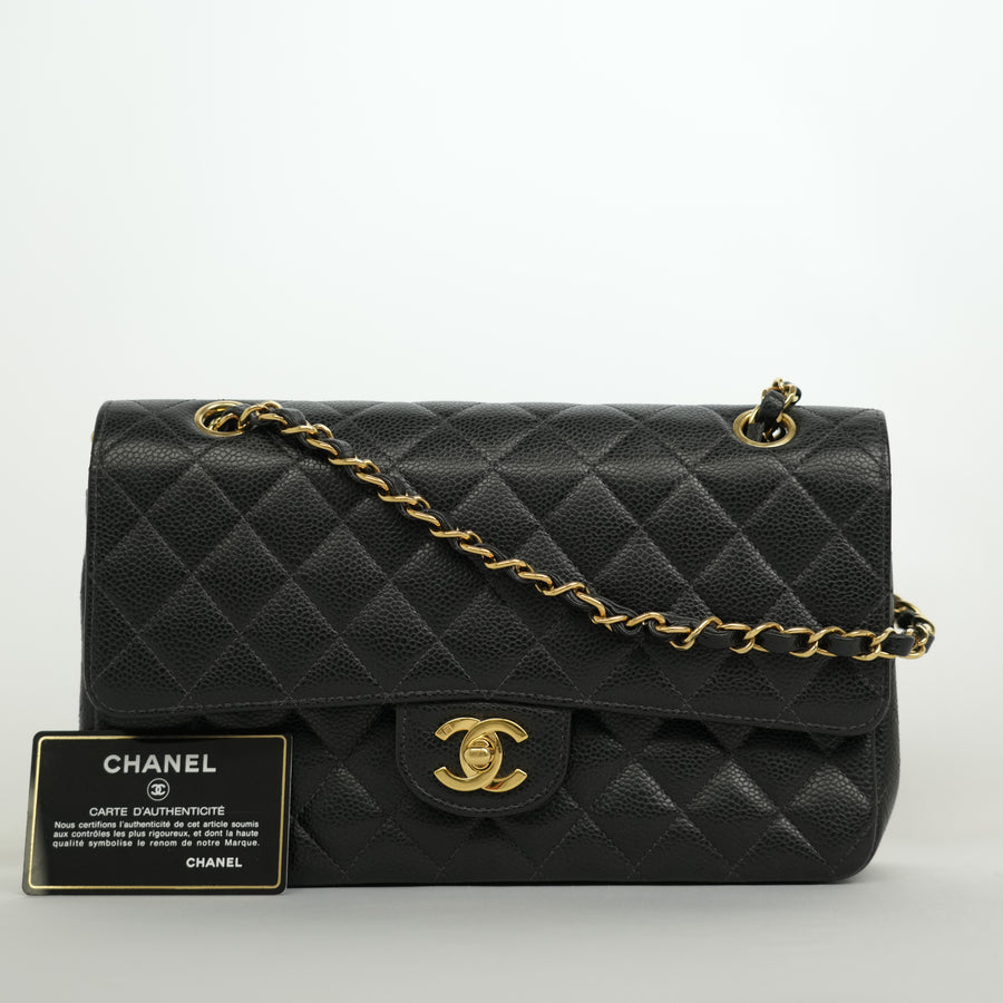 CHANEL 2004-2005 Matelassé 25W Chain Shoulder Bag in Caviar Skin