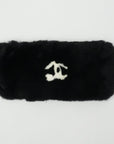 CHANEL Coco Mark Rabbit Fur Wristband Bracelet