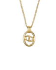 CHRISTIAN DIOR CD Oval Shape Logo Necklace