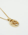 CHRISTIAN DIOR CD Oval Shape Logo Necklace