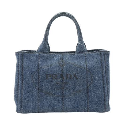 PRADA Canvas Denim Tote Bag/Handbag