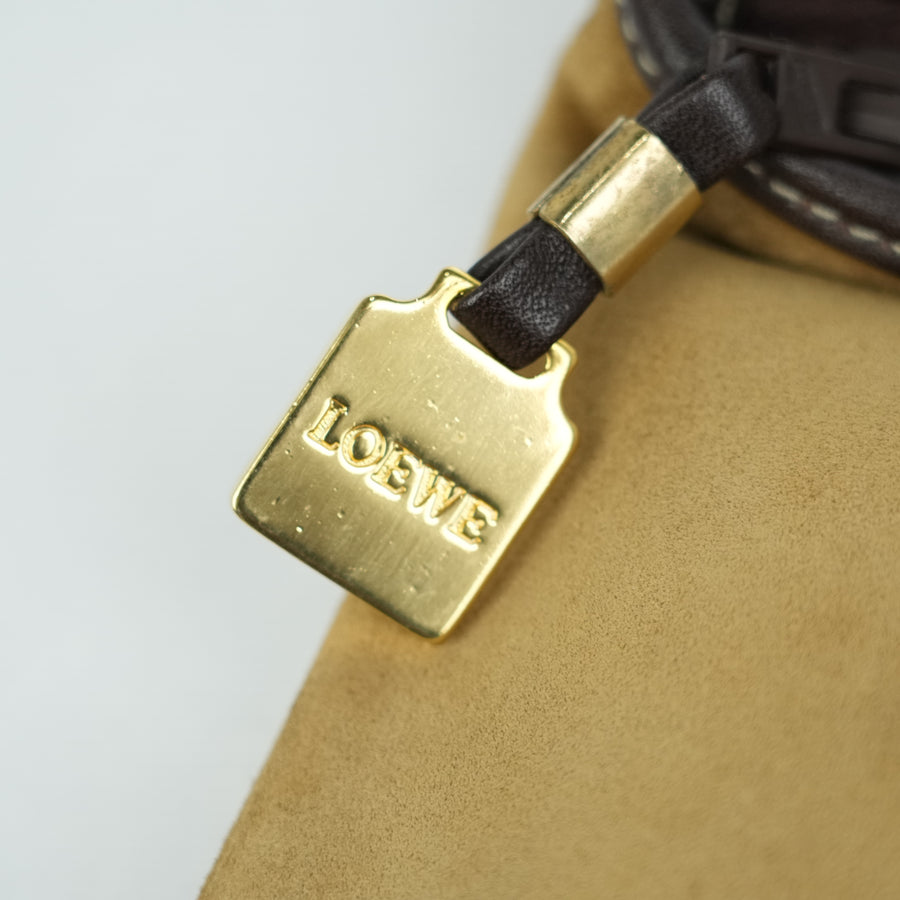 LOEWE Suede Anagram Shoulder Bag