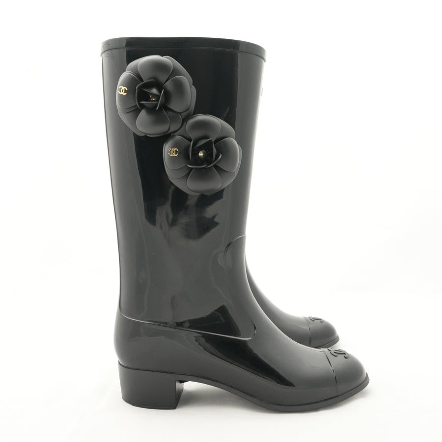 CHANEL Camellia Rain Boots