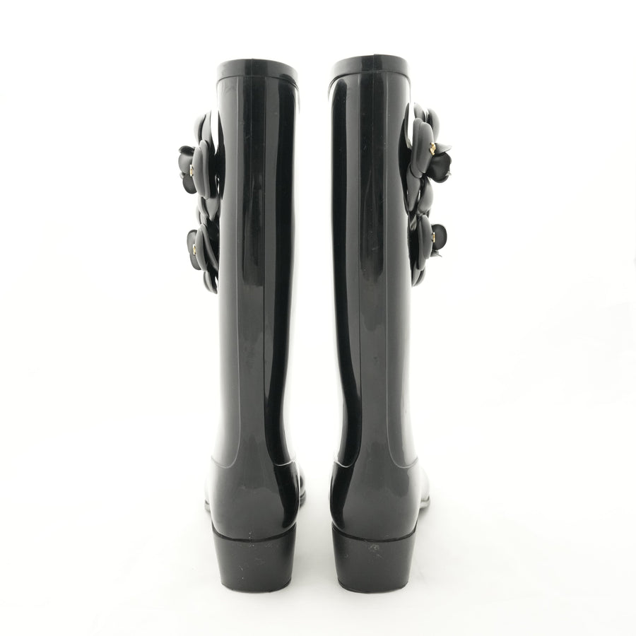CHANEL Camellia Rain Boots