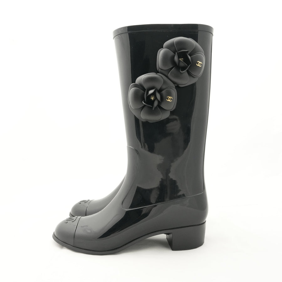 CHANEL Camellia Rain Boots