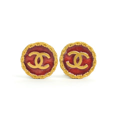 CHANEL Button Coco Mark Earrings