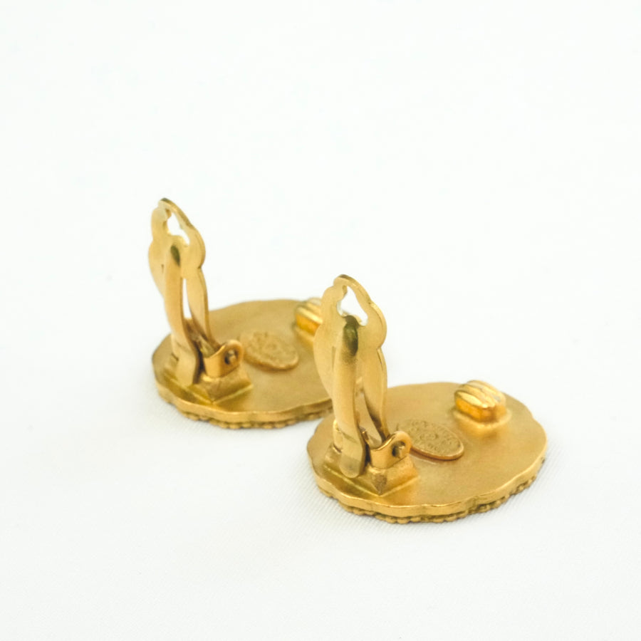 CHANEL Button Coco Mark Earrings