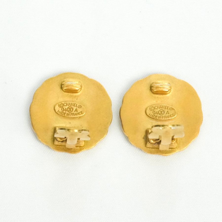 CHANEL Button Coco Mark Earrings