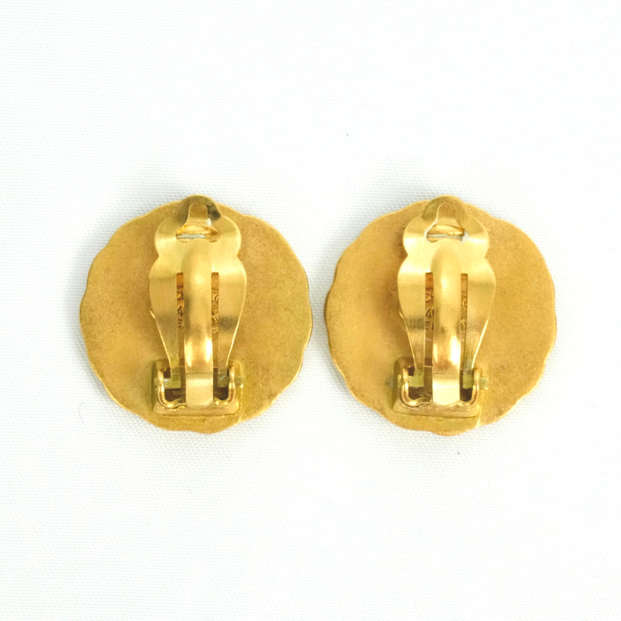 CHANEL Button Coco Mark Earrings