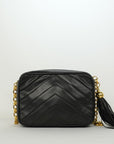 CHANEL 1991-1994 With No. 2 V-Stick, Coco Mark, Lambskin Shoulder Bag