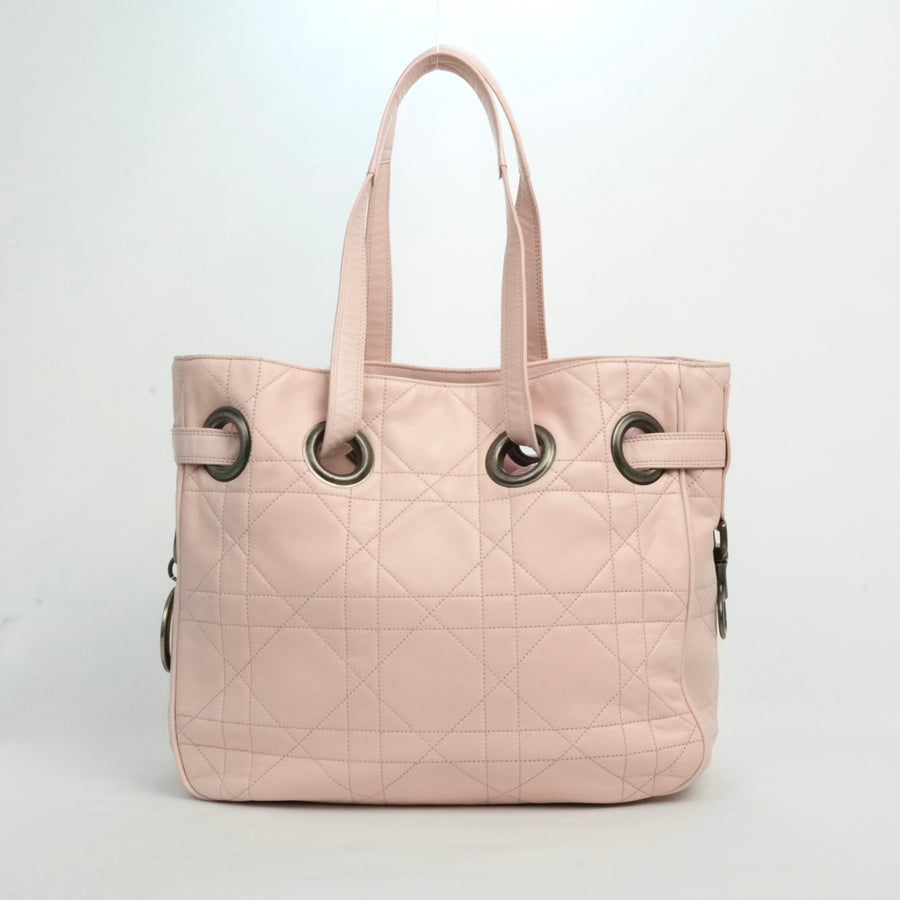 CHRISTIAN DIOR Cannage Stitch Tote Bag/Shoulder Bag