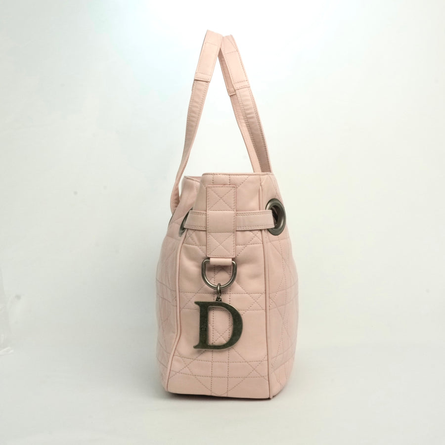 CHRISTIAN DIOR Cannage Stitch Tote Bag/Shoulder Bag