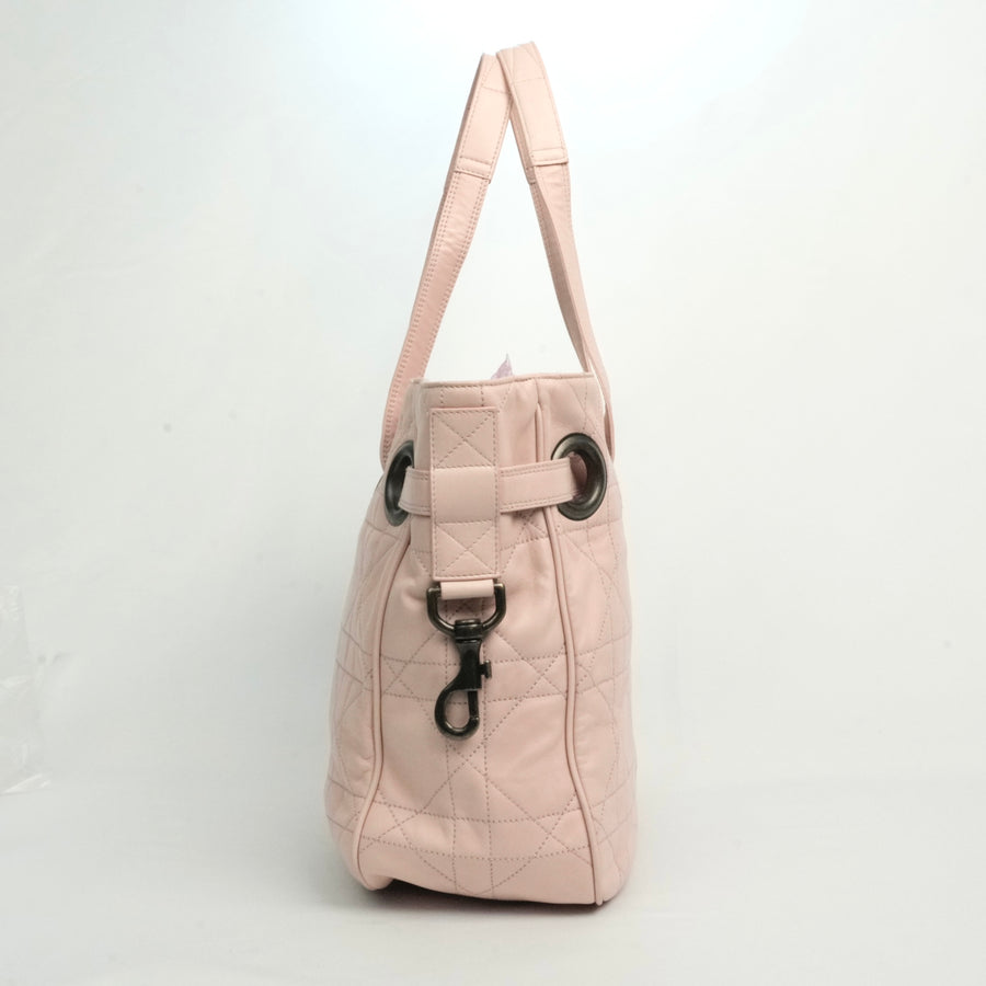 CHRISTIAN DIOR Cannage Stitch Tote Bag/Shoulder Bag