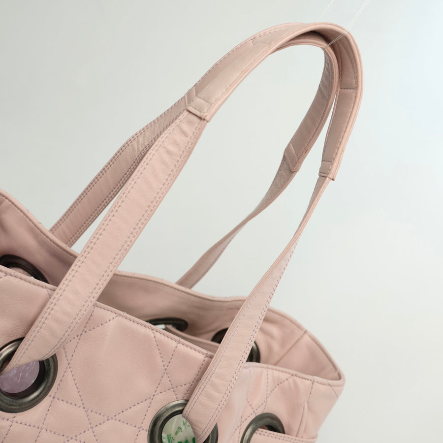 CHRISTIAN DIOR Cannage Stitch Tote Bag/Shoulder Bag