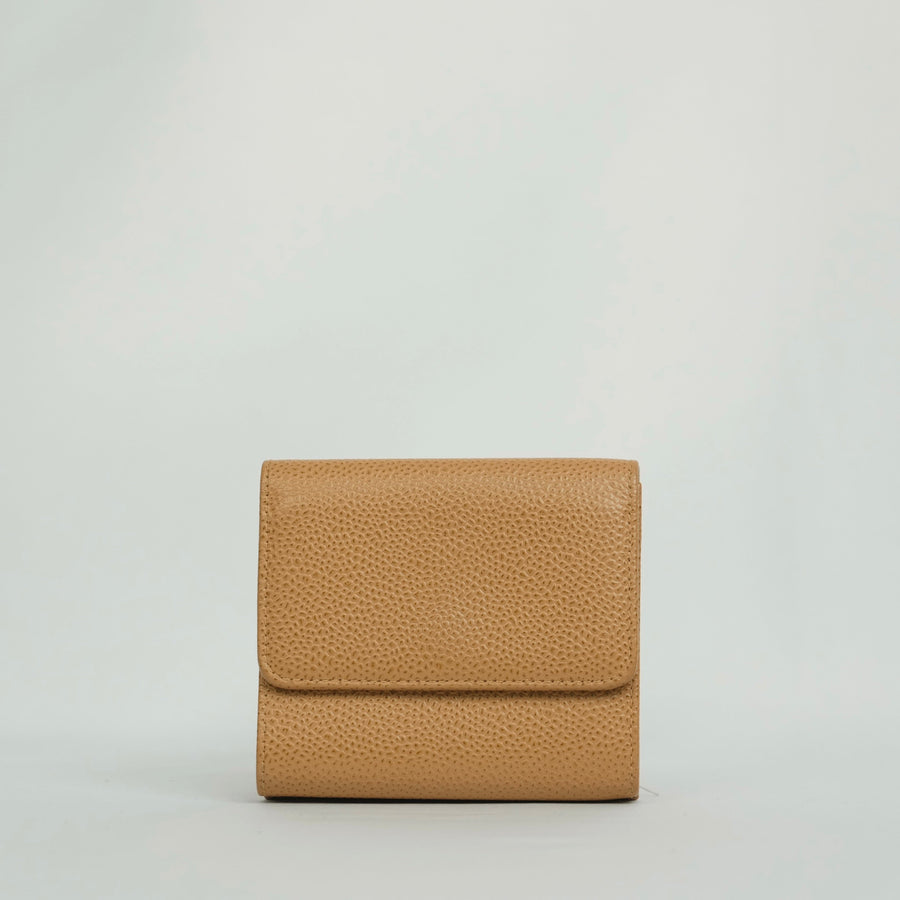 CHANEL 2003–2004 Coco Mark Caviar Leather Tri-Fold Wallet