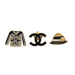 CHANEL 2002 Pin Brooch 3-Piece Se