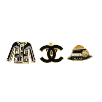 CHANEL 2002 Pin Brooch 3-Piece Se