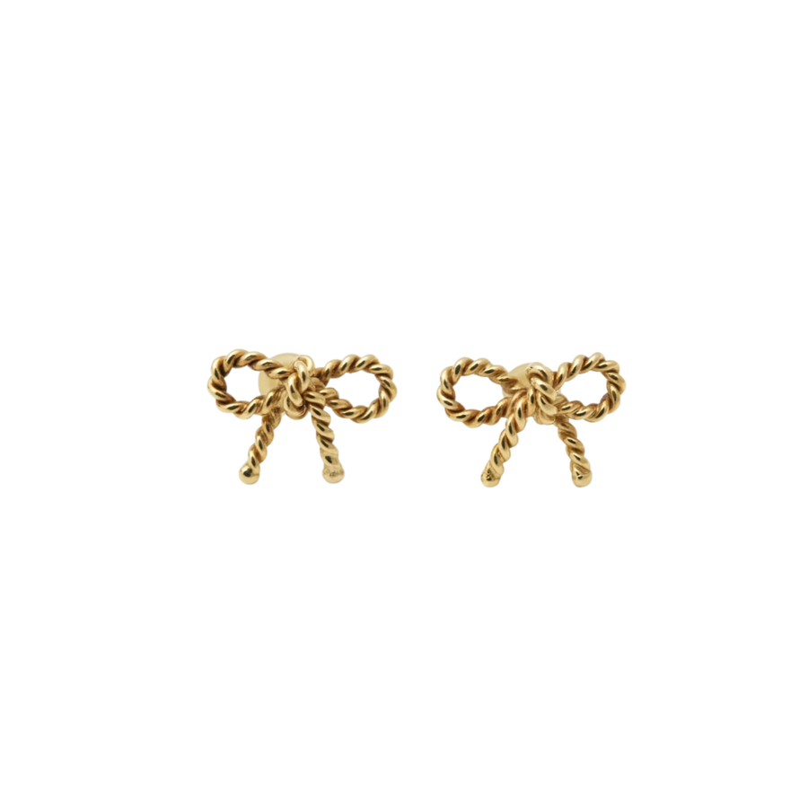 TIFFANY & CO. Ribbon Earring 750YG 2.7g