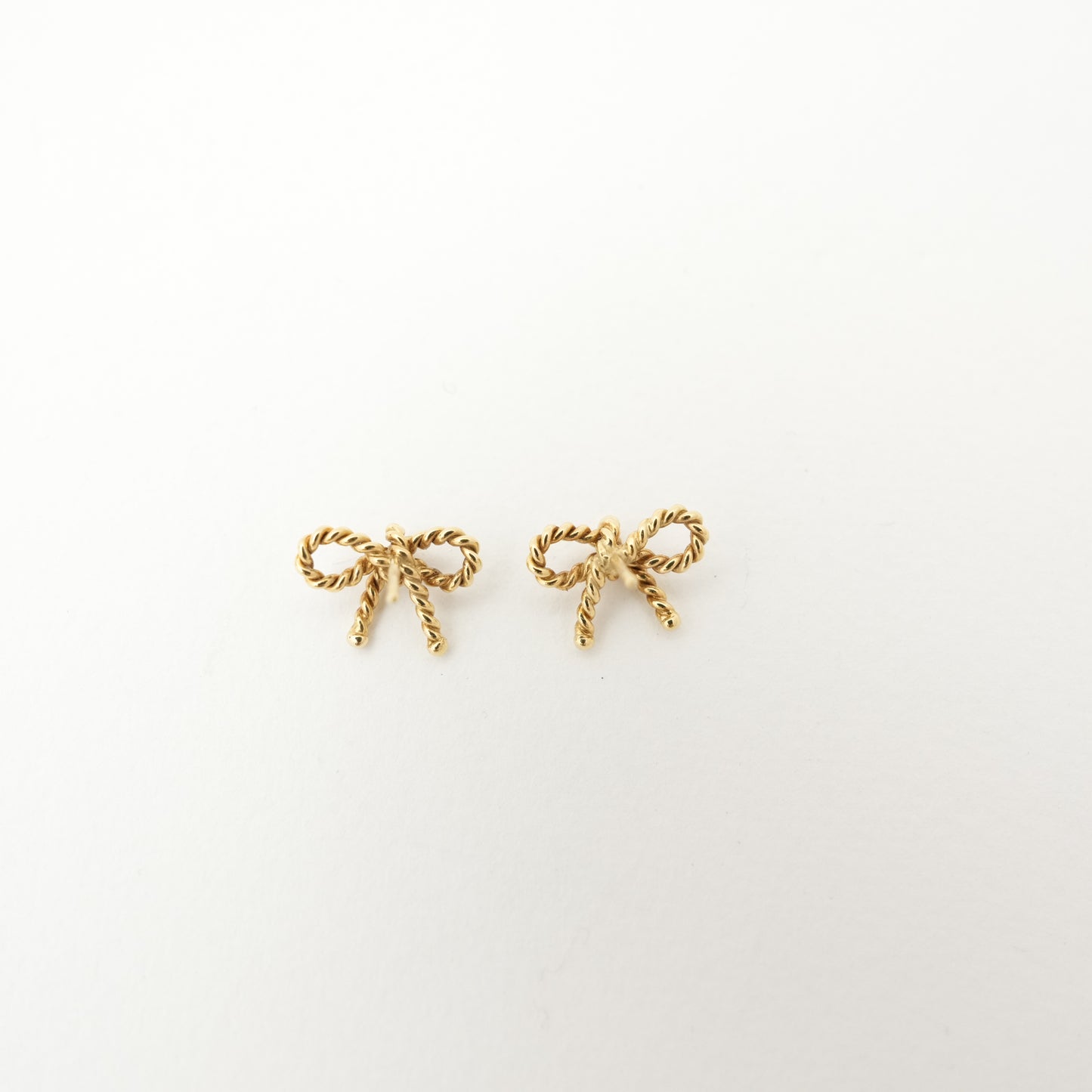 TIFFANY & CO. Ribbon Earring 750YG 2.7g