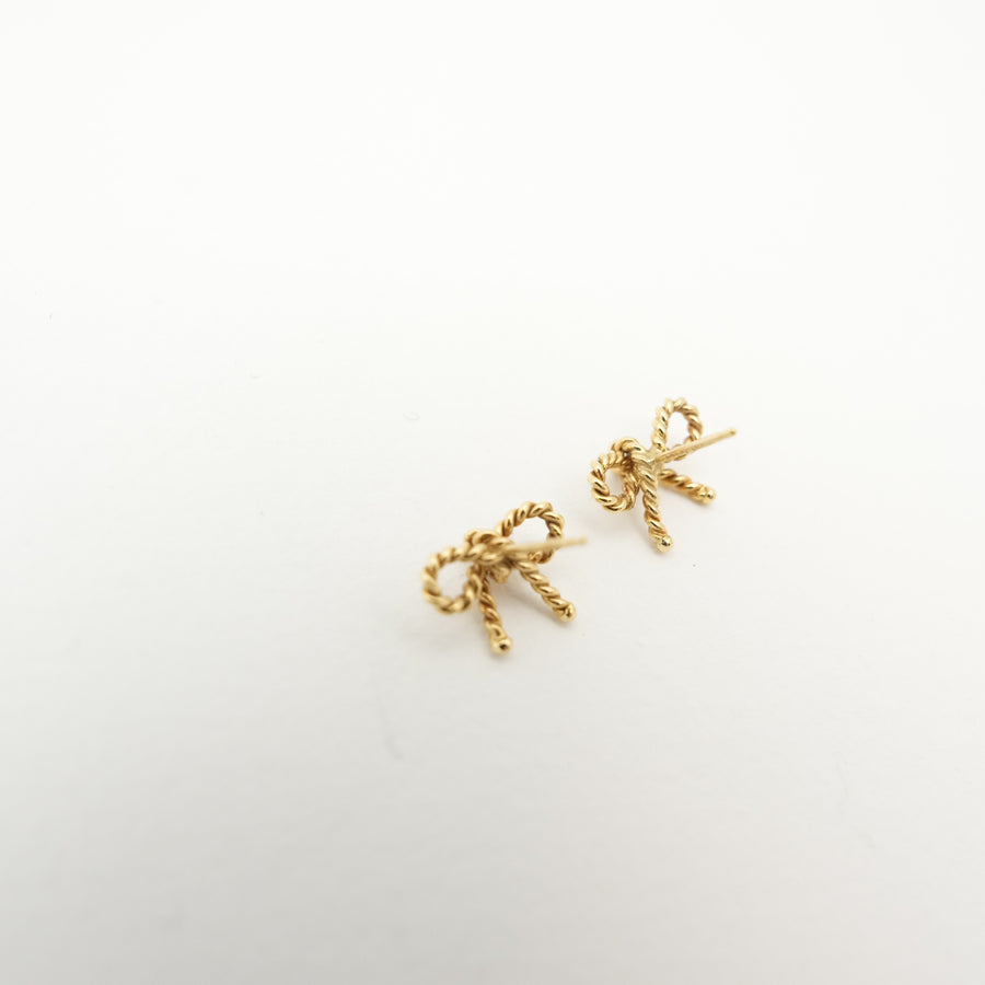 TIFFANY & CO. Ribbon Earring 750YG 2.7g