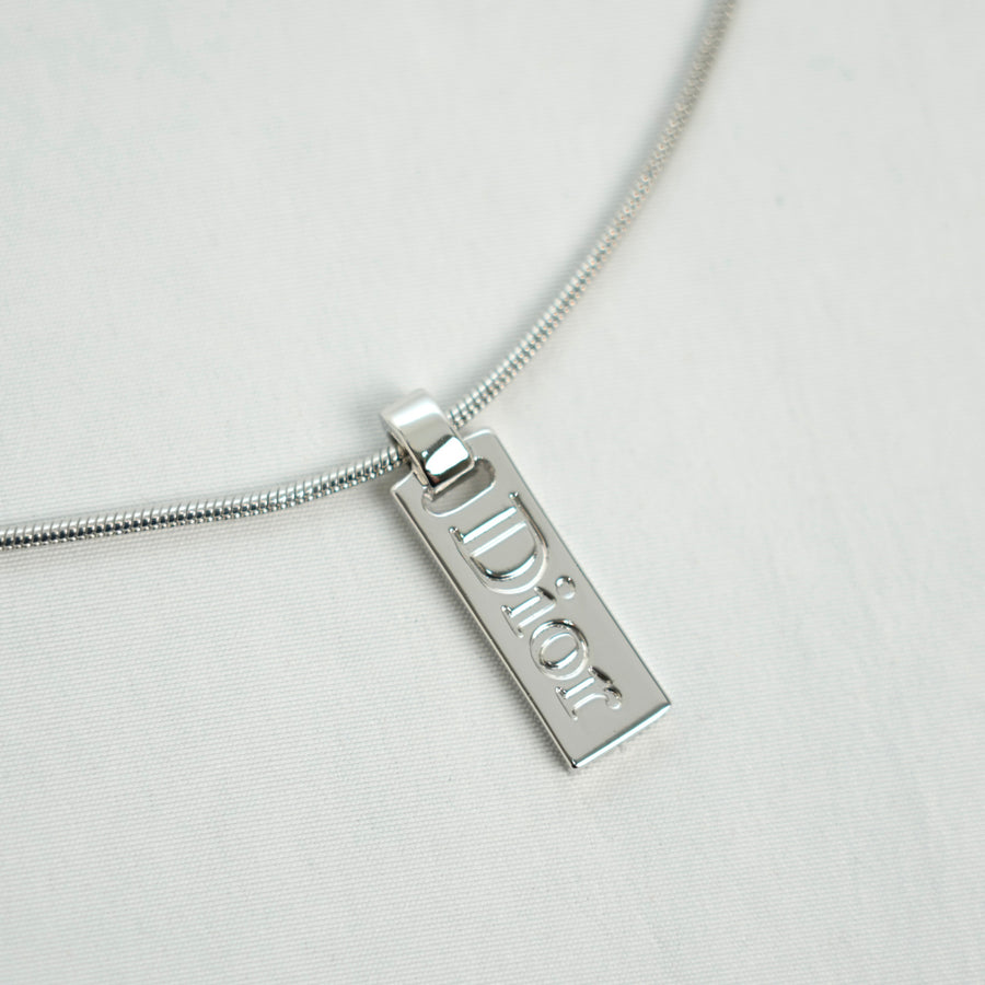 CHRISTIAN DIOR Logo Plate Necklace