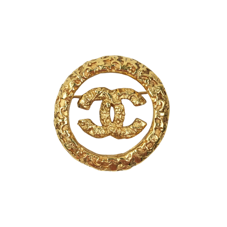 CHANEL Coco Mark Lava Circle Brooch