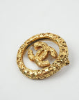 CHANEL Coco Mark Lava Circle Brooch