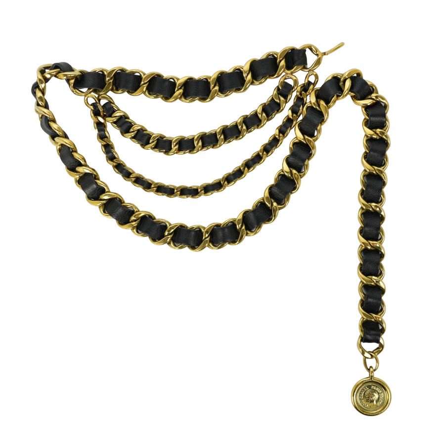 CHANEL Coco Mark Coin 3-Strand Chain Belt