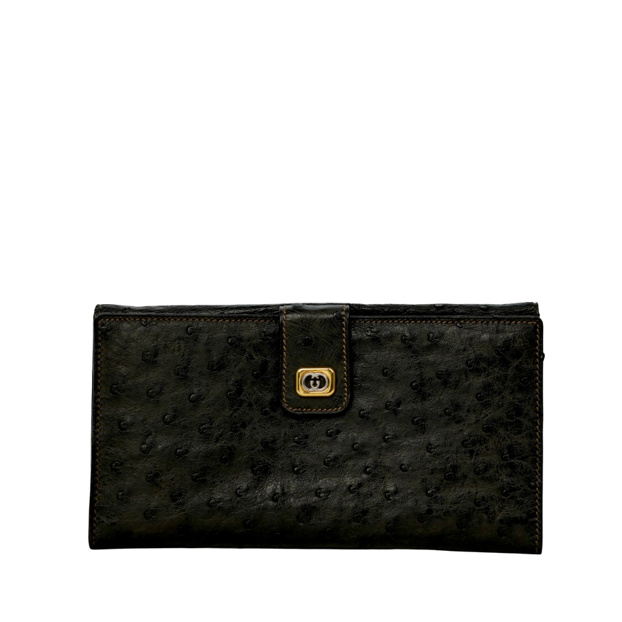 GUCCI Ostrich Long Wallet