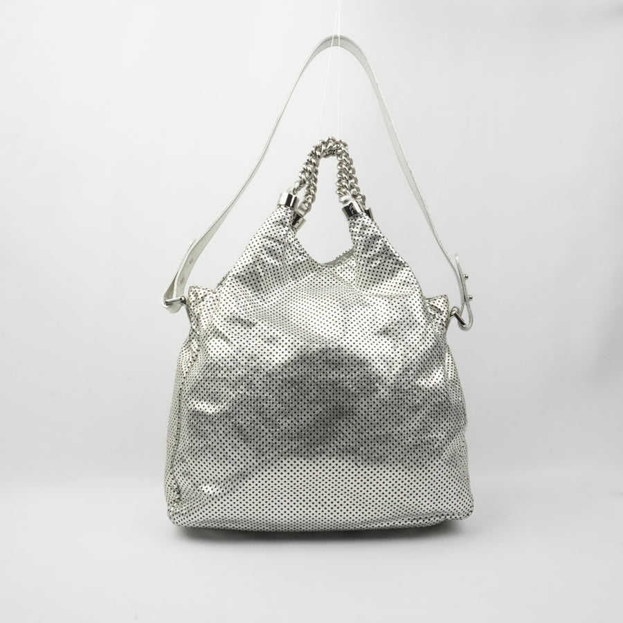 CHANEL 2008-2009 Punched Leather Handbag/Shoulder Bag 2Way