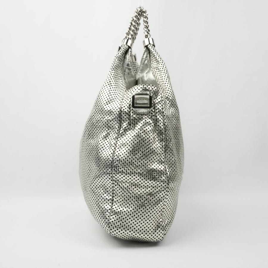 CHANEL 2008-2009 Punched Leather Handbag/Shoulder Bag 2Way