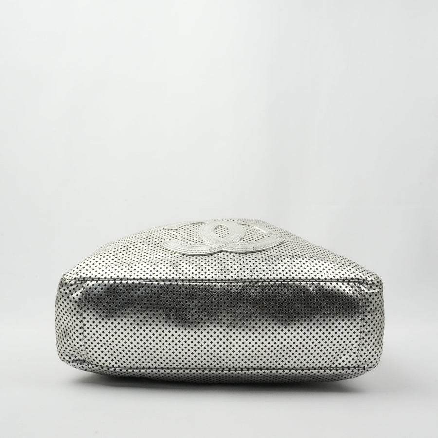 CHANEL 2008-2009 Punched Leather Handbag/Shoulder Bag 2Way