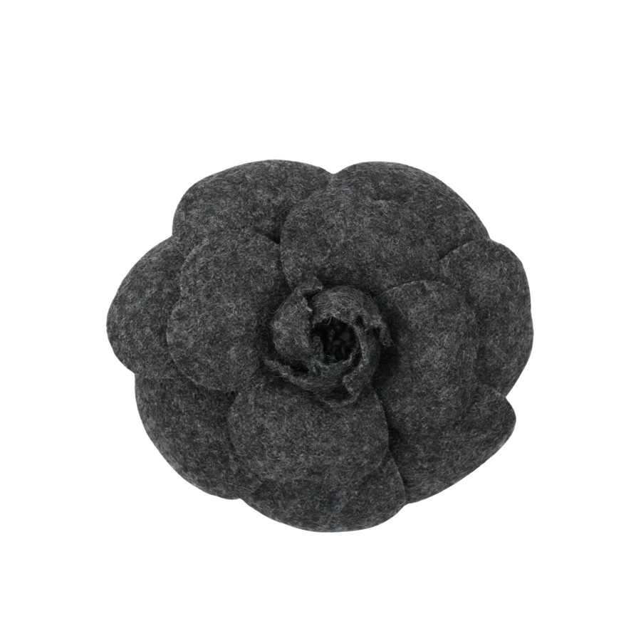 CHANEL Felt Camellia Brooch