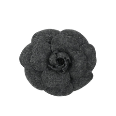 CHANEL Felt Camellia Brooch