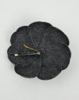 CHANEL Felt Camellia Brooch