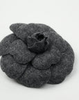 CHANEL Felt Camellia Brooch